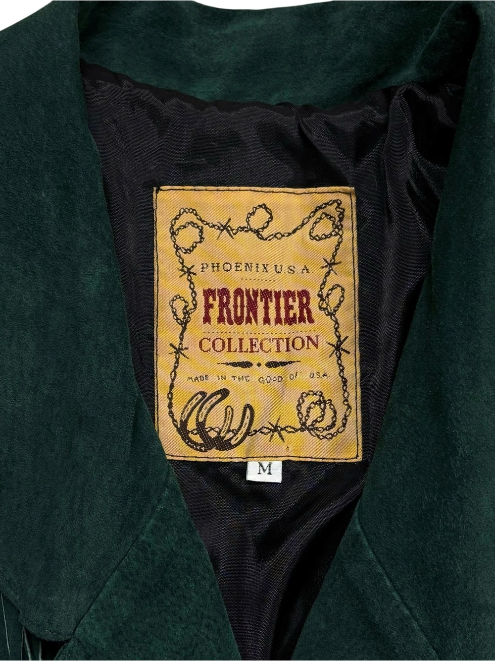 Phoenix USA Frontier Collection | Vintage Genuine Leather Suede Fringe Coat - Picture 3 of 4